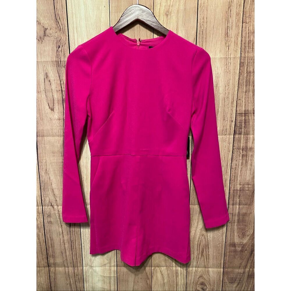 Express size 2 NWT hot pink long sleeve romper sexy